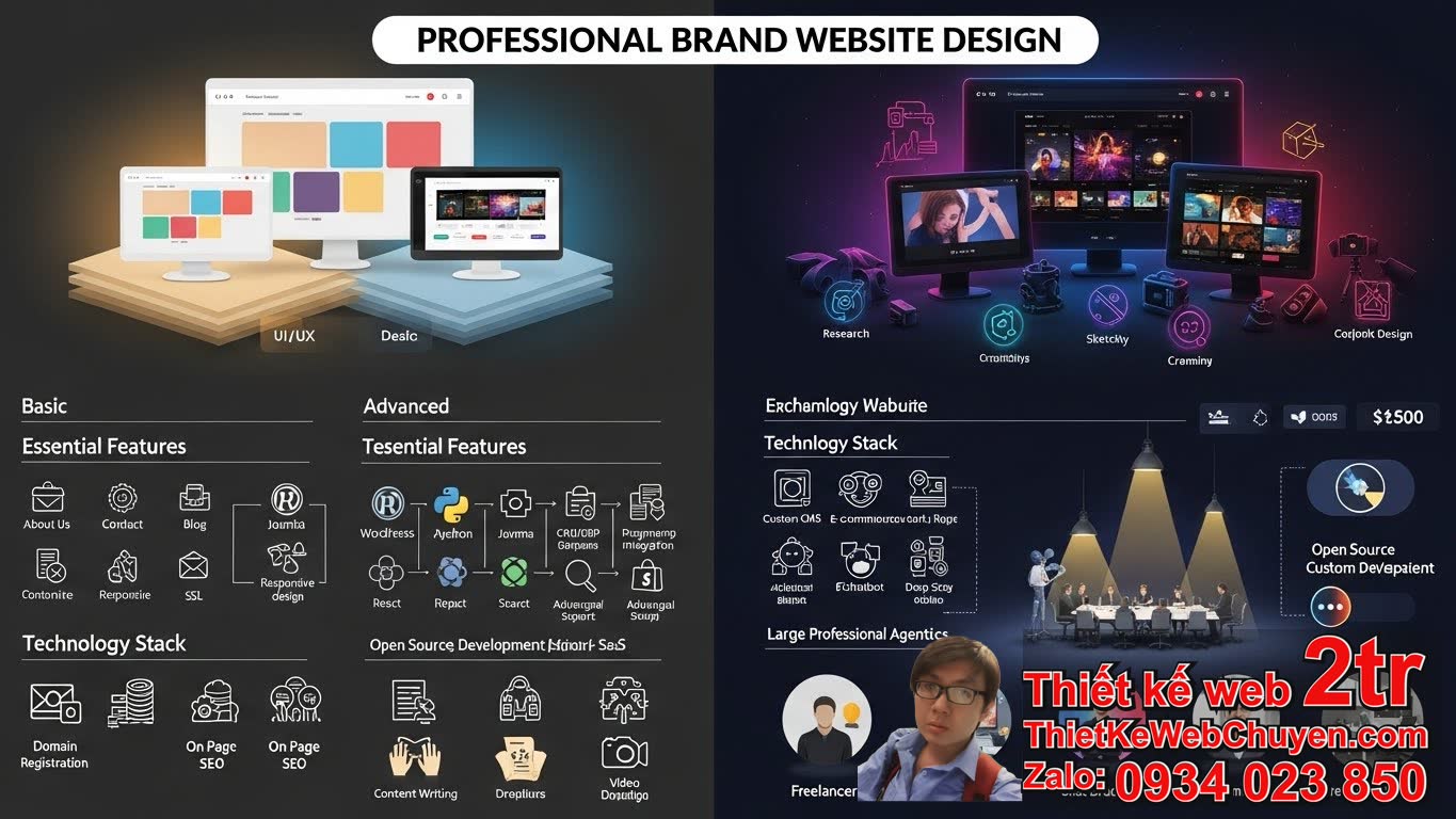 Thiết kế web thương hiệu bao nhiêu tiền? Yếu tố nào ảnh hưởng đến chi phí thiết
kế web thương hiệu?