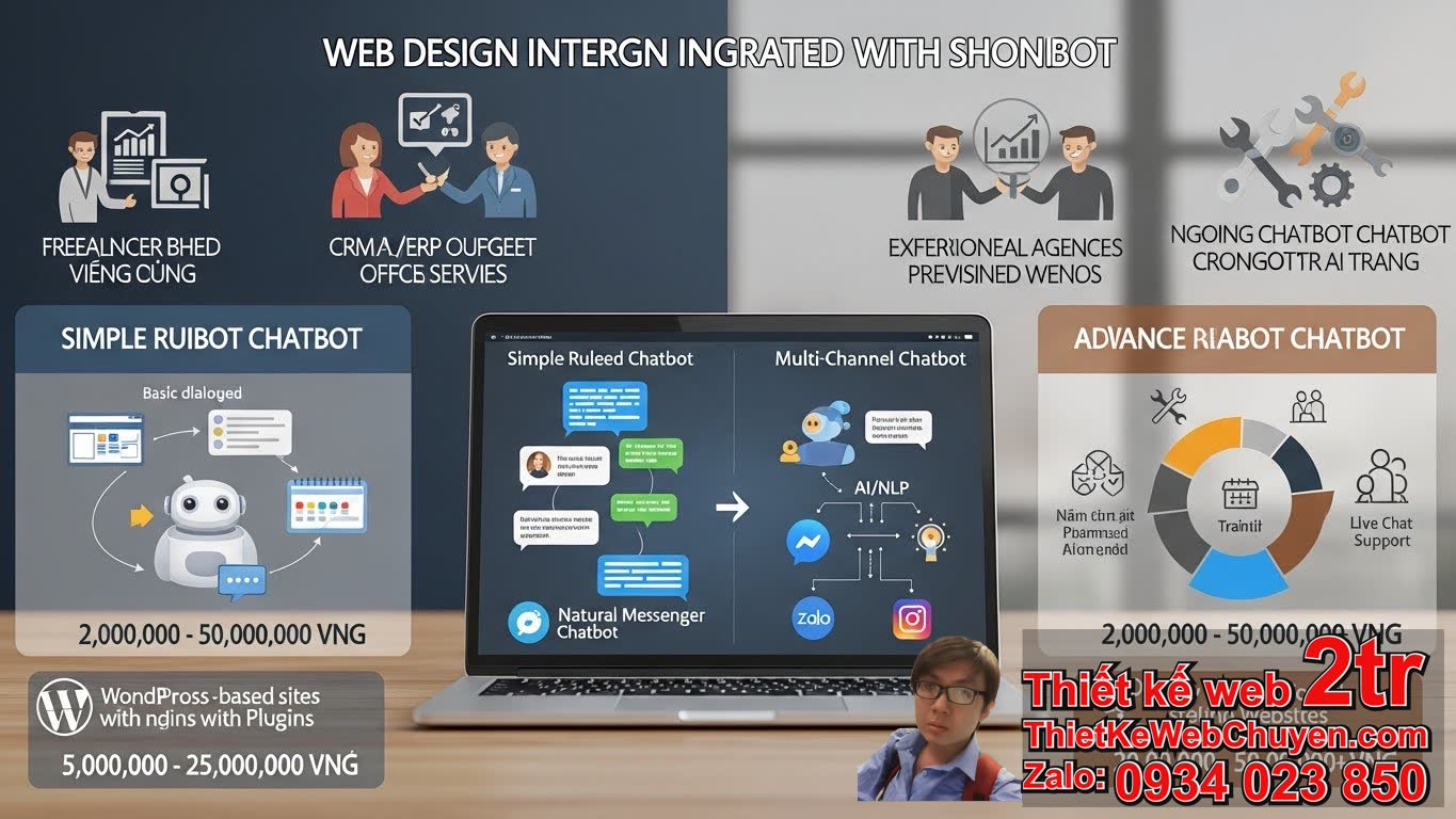 Thiết kế web tích hợp chatbot bao nhiêu tiền nếu sử dụng các nền tảng phổ biến?
