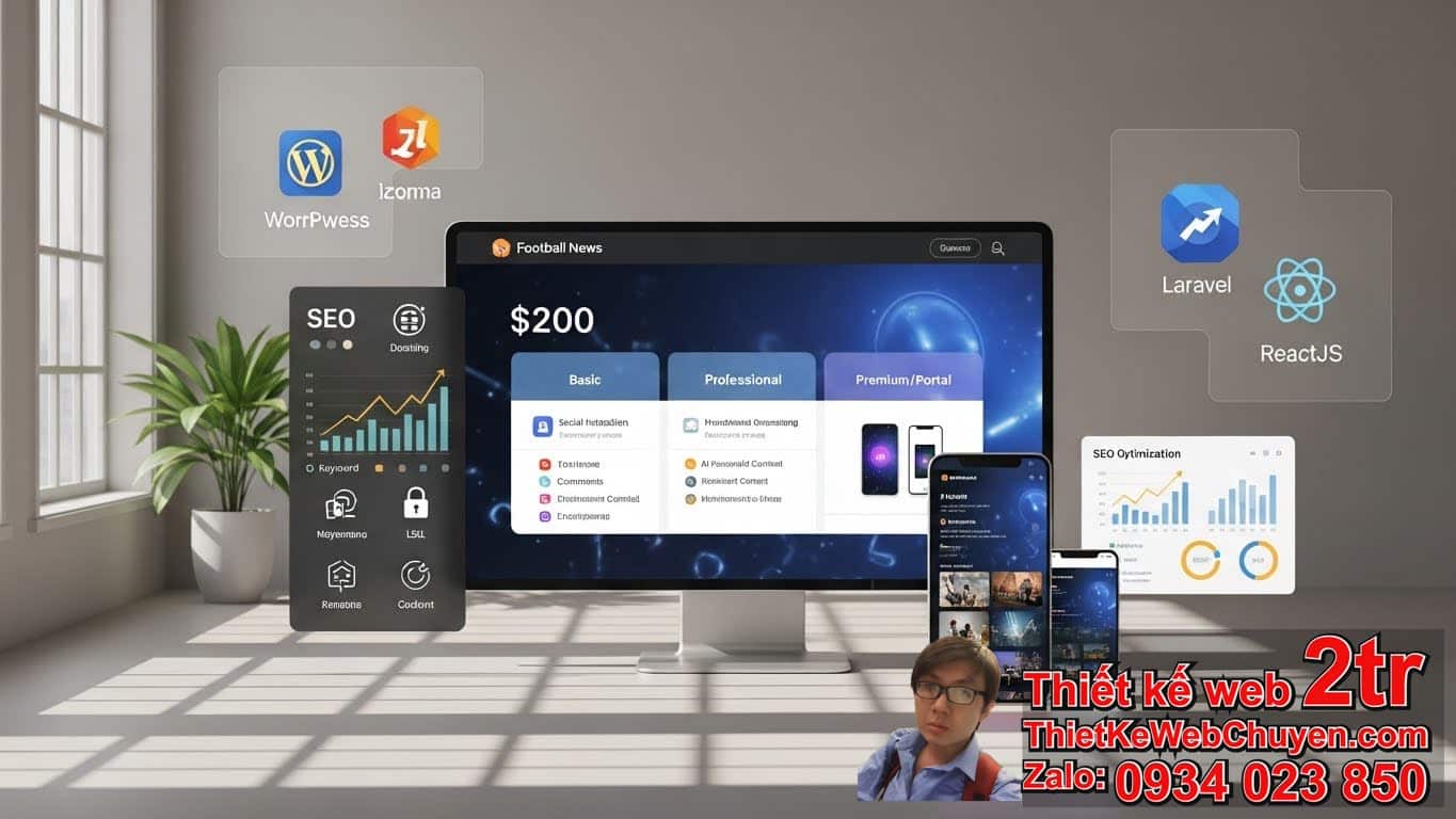 Thiết kế web tin tức bóng đá bao nhiêu tiền? Bảng giá chi tiết và các yếu tố ảnh
hưởng Thiết kế web tin tức bóng đá bao nhiêu tiền? Bảng giá chi tiết và các yếu tố ảnh
hưởng