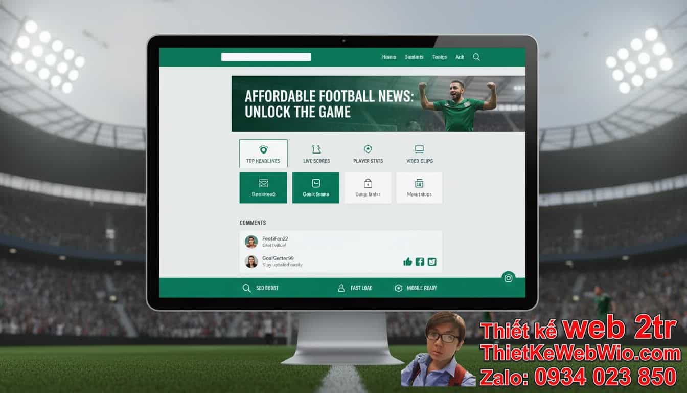 Thiết Kế Web Tin Tức Bóng Đá Giá Rẻ Có Thực Sự Hiệu Quả?