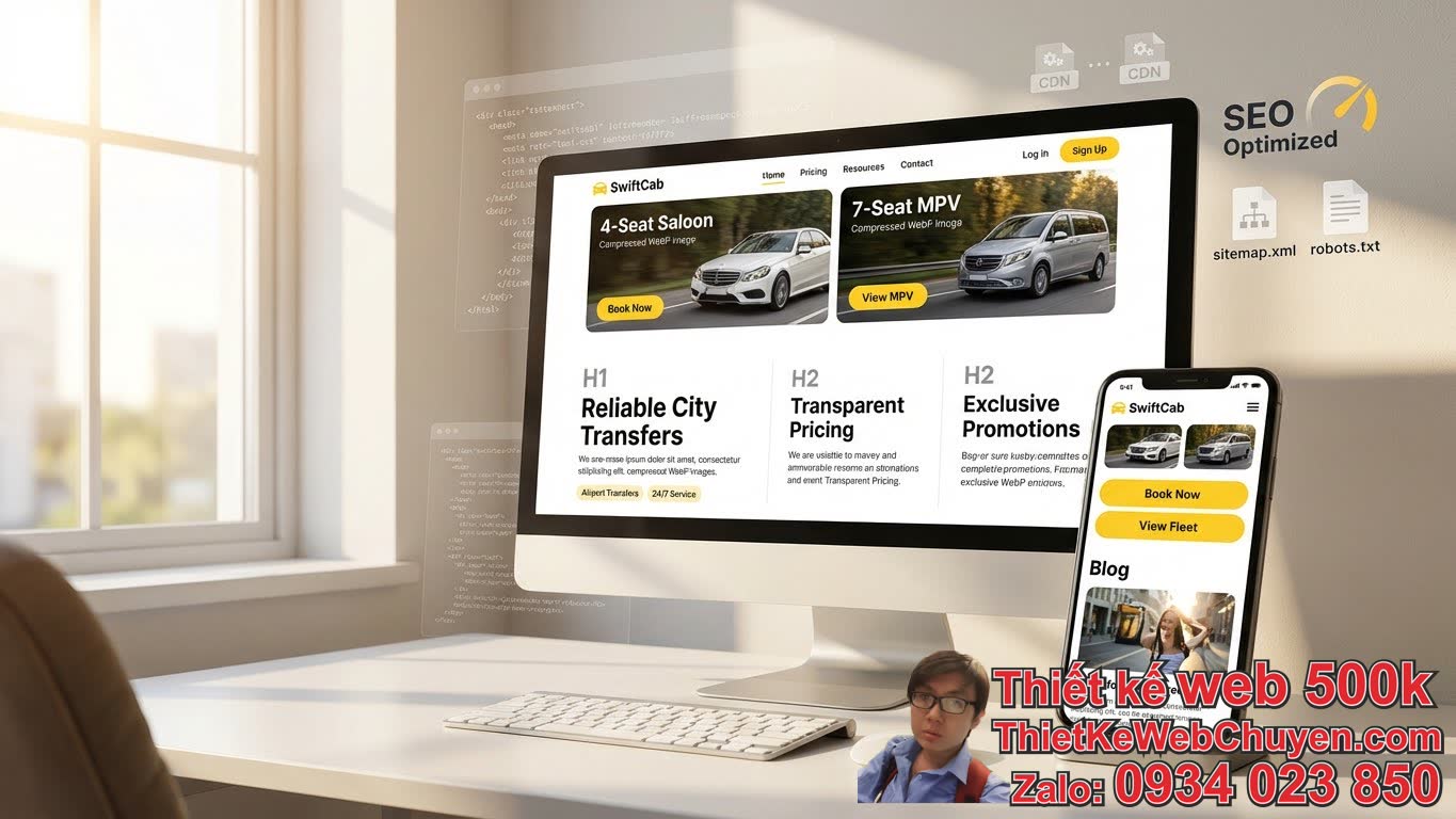 Thiết kế website taxi 4 chỗ, 7 chỗ: Các Yếu Tố Tối Ưu SEO và Hoàn Hảo Cho AI
Overview Thiết kế website taxi 4 chỗ, 7 chỗ: Các Yếu Tố Tối Ưu SEO và Hoàn Hảo Cho AI
Overview