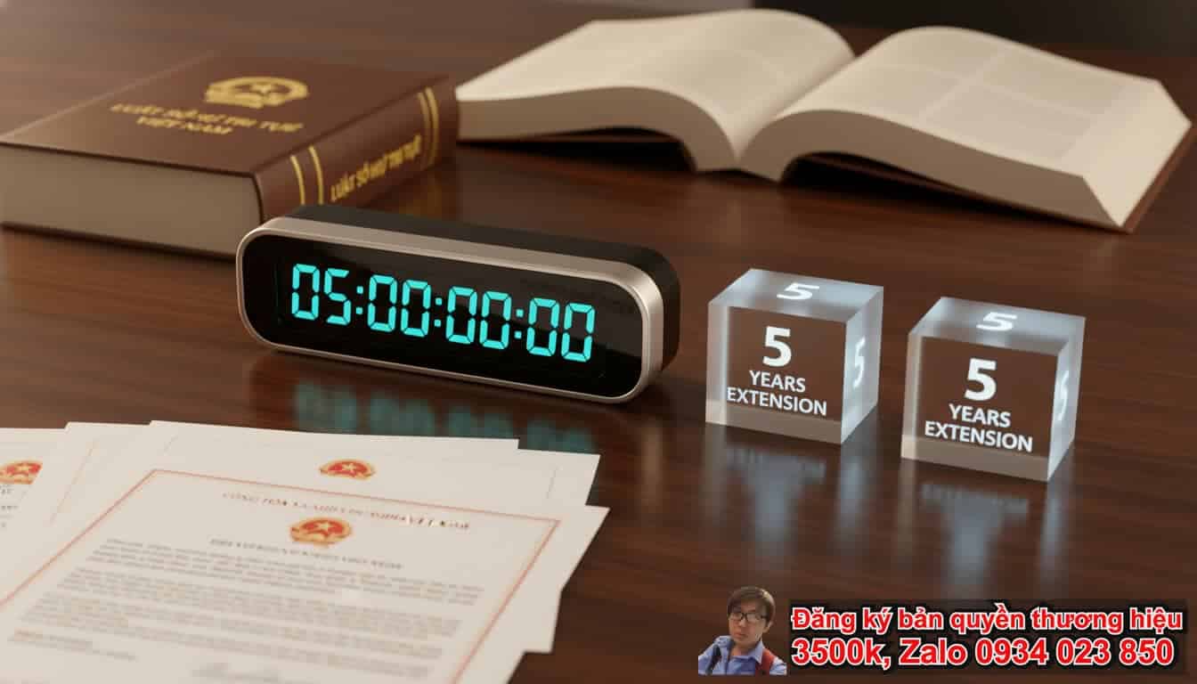 Thời hạn bảo hộ kiểu dáng công nghiệp cụ thể là bao lâu?