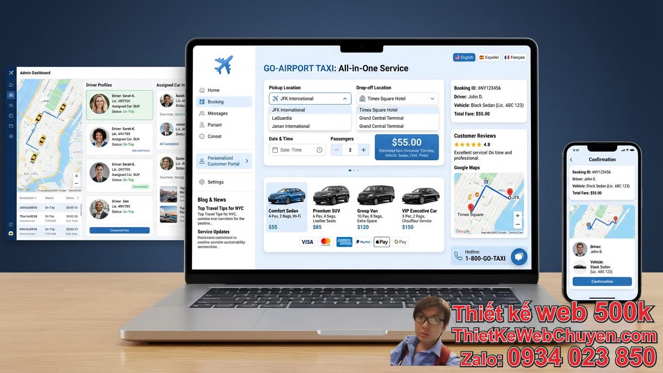 Tính năng không thể thiếu khi thiết kế web taxi sân bay trọn gói Tính năng không thể thiếu khi thiết kế web taxi sân bay trọn gói