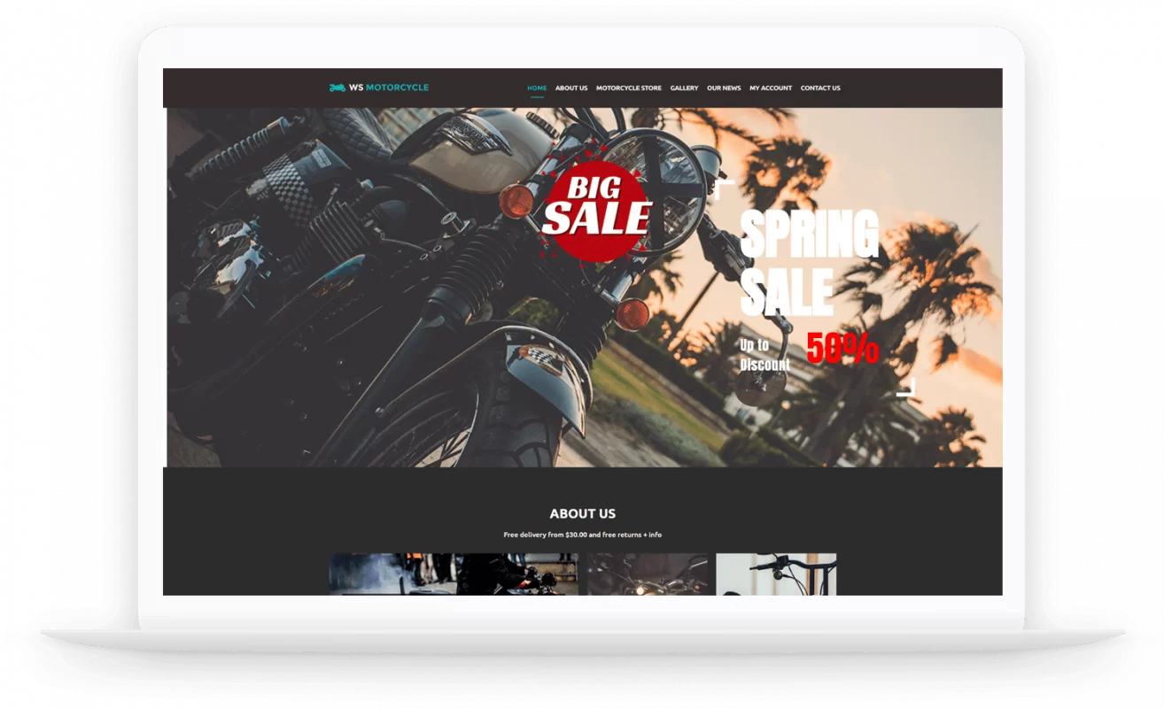 thiết kế website bán xe máy 1