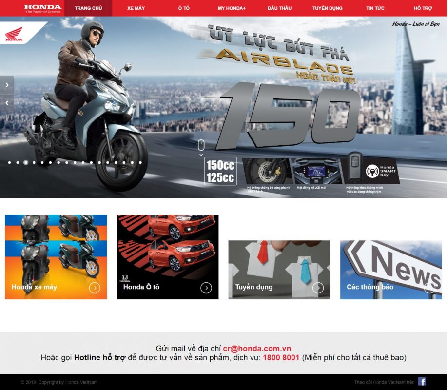 thiết kế website bán xe máy 2