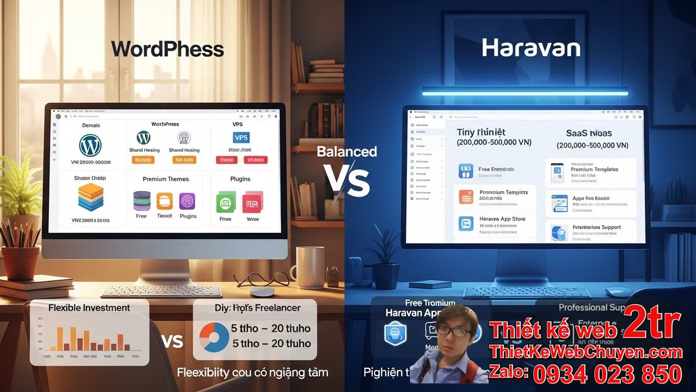 WordPress và Haravan cái nào rẻ hơn về tổng quan chi phí ban đầu?